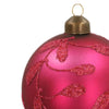 Ngk kerstbal berry leaf glas roze 8 cm | 24 stuks