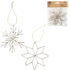 Kersthanger snowflake metaal champagnekleurig 11,5 cm set van 2 | 48 stuks