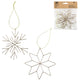 Kersthanger snowflake metaal champagnekleurig 11,5 cm set van 2 | 48 stuks