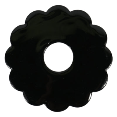 Anillo para vela Stjernsund flor de loua negro brillo 9,3 cm | 24 piezas
