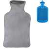Relaxdays bolsa de agua caliente con funda azul gris 1,5 l | 12 piezas