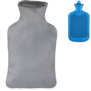 Borsa dell'acqua calda Relaxdays con coperchio blu grigio 1,5 l | 12 pezzi - afbeelding 1