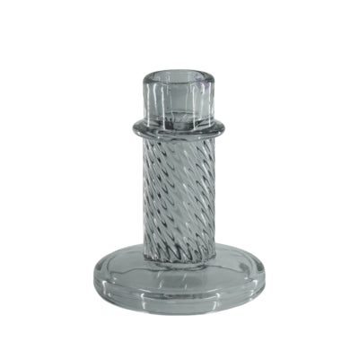 Candeliere Housevitamin Twist vetro fumé grigio 10 cm | 24 pezzi