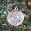 Ngk Bola navideña de cristal de lujo moteado rosa 10 cm | 12 piezas