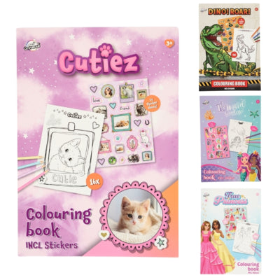 Libro para colorear Craft Universe a5 con pegatinas 4 surtidos | 24 piezas
