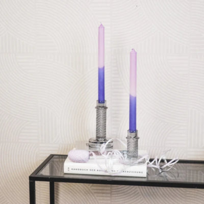 Housevitamin candelabro twist vidrio ahumado gris 15 cm | 24 piezas