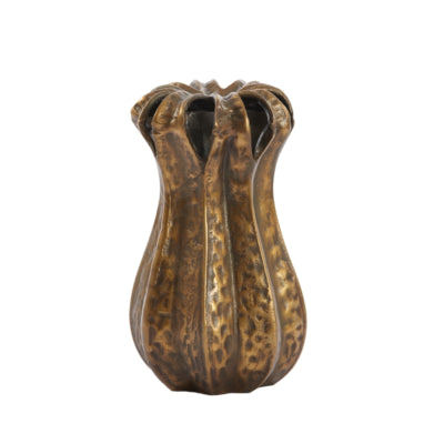 Lámpara viva y jarrón vivo abajo color bronce antiguo 25 cm | 2 piezas
