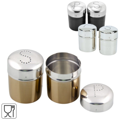 Peper en zout strooier rvs 7 cm 3 assorti set van 2 | 24 stuks