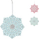 Kersthanger sneeuwvlok hout pastel glitter 22 cm 3 assorti | 24 stuks