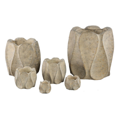 Ptmd bloempot waxy ovaal bruin 20 cm | 8 stuks