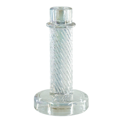 Housevitamin portavelas twist vidrio iridiscente 15 cm | 24 piezas