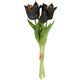 Countryfield ramo artificial tulipán greigii negro 30 cm | 24 piezas