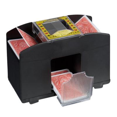 Relaxdays mescolatore di carte a batteria nero 4 mazzi | 6 pezzi