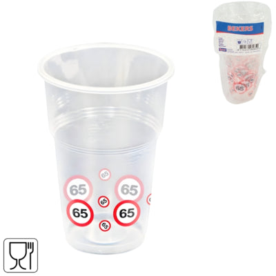 Bicchieri usa e getta Folat 65 anni 350 ml 10 pezzi | 24 pezzi