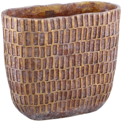 Ptmd vaso da fiori vivienne marrone 40 cm | 2 pezzi