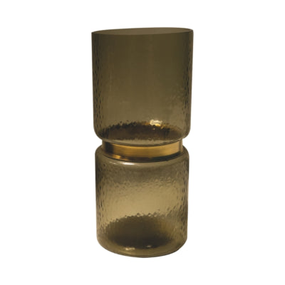 Vaso Ptmd quilio vetro dritto marrone 27 cm | 4 pezzi