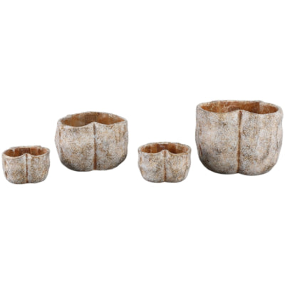 Vaso da fiori Ptmd Roddie Crema 22 cm | 4 pezzi
