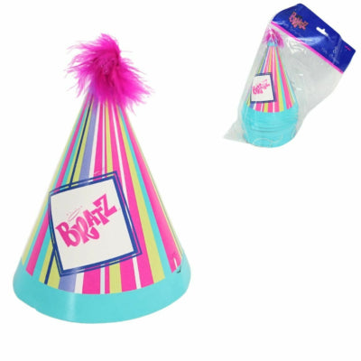 Gorros de fiesta Bratz con elástico 16 cm 8 piezas | 24 piezas