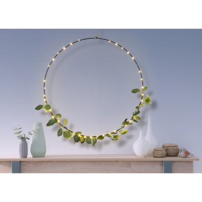 Anello decorativo da appendere botanico LED a batteria 60 cm | 12 pezzi