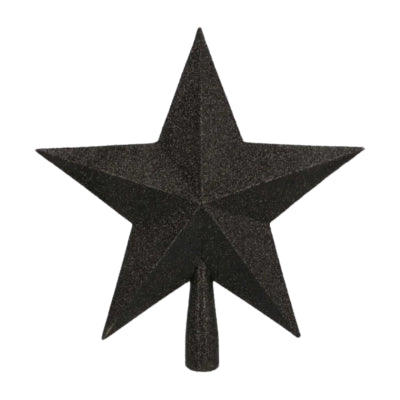 Visiera stella di Natale glitter nera 23 cm | 24 pezzi