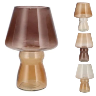 Daan jarrón madera curvada bicolor marrón 25 cm 4 surtidos | 4 piezas