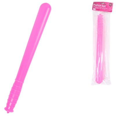 Mazza della polizia con suono cigolante rosa 34 cm | 12 pezzi