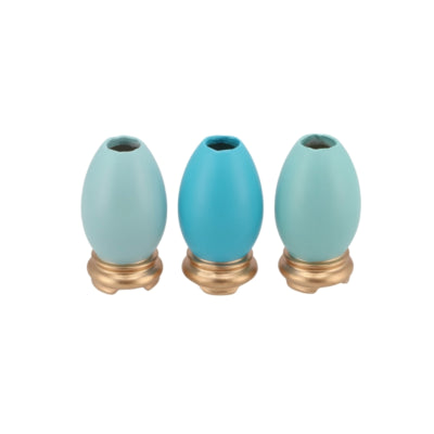 Daan kromhout paasdecoratie paasei blauw 9 cm 3 assorti | 12 stuks