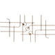 Bepurehome wanddecoratie messingkleurig 139,5 cm | 4 stuks