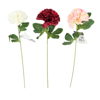 Clavel flor artificial 50 cm 3 surtidos | 24 piezas