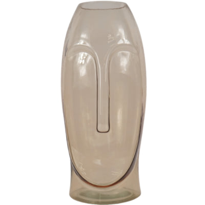Jarrón con cara cristal marrón 40 cm | 6 piezas