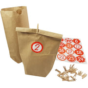 Adventskalender cadeauset diy rood 26 cm | 24 stuks - afbeelding 1