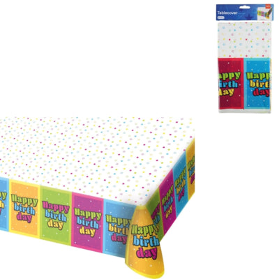 Folat tafelkleed happy birthday 130 x 180 cm | 24 stuks