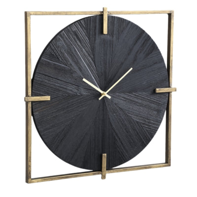 Ptmd Reloj de pared oxxo dorado negro 53 cm | 2 piezas