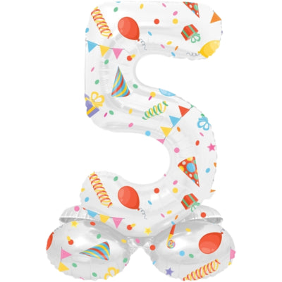 Globo de aluminio Folat de pie 5 fiesta alegre 41 cm | 20 piezas