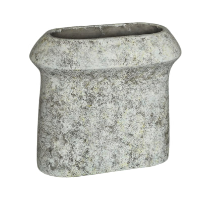Ptmd vaso da fiori nimma ovale l grigio cemento 40 cm | 2 pezzi