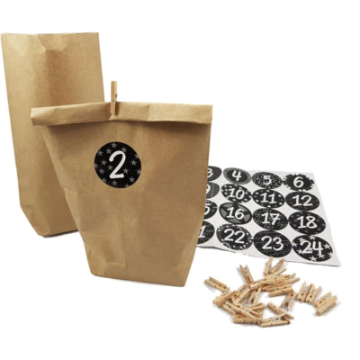Set regalo calendario dell'avvento fai da te nero 26 cm | 24 pezzi
