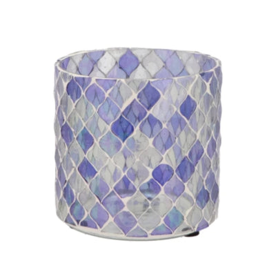 Daan portavelas de madera curvada mosaico m violeta 10 cm | 12 piezas