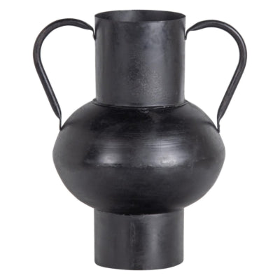 Vaso in legno vere metal nero 28 cm | 6 pezzi
