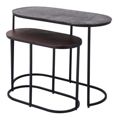 Tavolino Ptmd Janca alluminio 69 cm set da 2 | 2 pezzi