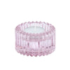 Housevitamin kaarsenhouder duo ribb glas roze 8 cm | 24 stuks