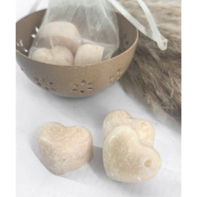 Daan Kromhout talco para bebé con corazón de bloque ámbar bolsa de organza de 2,5 cm con 3 piezas | 24 piezas