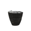Vaso da fiori Daan in legno curvato, cestino in alghe nere, 12 cm | 24 pezzi