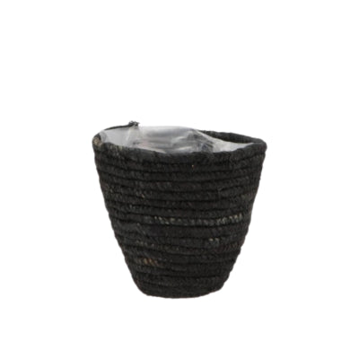 Vaso da fiori Daan in legno curvato, cestino in alghe nere, 12 cm | 24 pezzi
