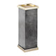 Portacandele Ptmd alanna marmo nero color oro 28,5 cm | 2 pezzi