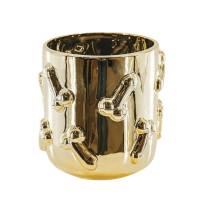 Vaso da fiori Housevitamin Dick color oro 17,5 cm | 8 pezzi