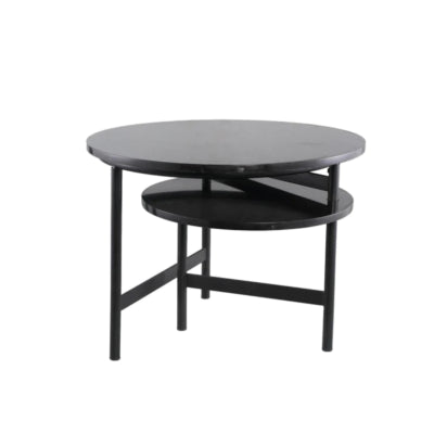 Tavolino Ptmd Piano in Marmo Waze Nero 60 cm B-Choice | 2 pezzi