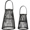 Lantaarn camau zwart 34,5 cm set van 2 | 4 stuks