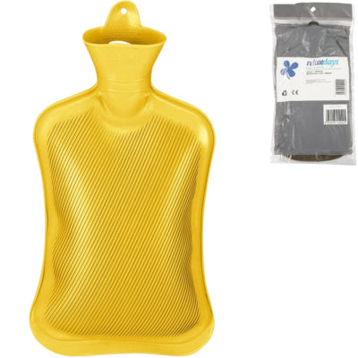 Relaxdays bolsa de agua caliente amarilla 2 l | 6 piezas