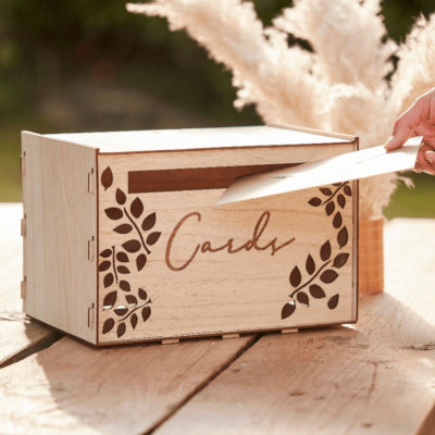 Ginger ray kaartenbox hout naturel 30 cm | 5 stuks