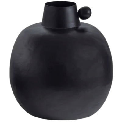Jarrón de madera kita negro 22 cm | 3 piezas